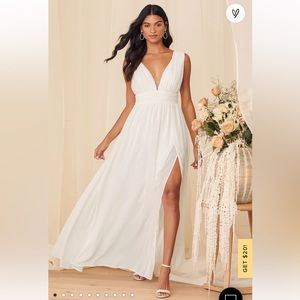 Lulu’s Heavenly Hues White Maxi Dress